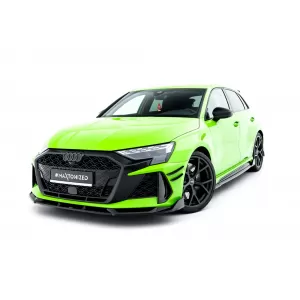 Maxton Design version 2 spoiler set suitable for side skirts, front, rear bumper and trunk of Audi RS3 Sportback 8Y after 2024, Gloss Black-image-6347153