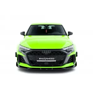 Maxton Design version 2 spoiler set suitable for side skirts, front, rear bumper and trunk of Audi RS3 Sportback 8Y after 2024, Gloss Black-image-6347154
