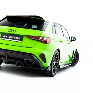 Maxton Design version 2 spoiler set suitable for side skirts, front, rear bumper and trunk of Audi RS3 Sportback 8Y after 2024, Gloss Black-image-6347160