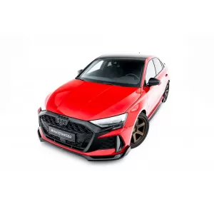 Maxton Design version 2 spoiler set suitable for side skirts, front, rear bumper and trunk of Audi RS3 Sedan 8Y after 2024, Gloss Black-image-6347195
