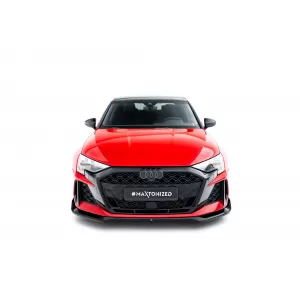 Maxton Design version 2 spoiler set suitable for side skirts, front, rear bumper and trunk of Audi RS3 Sedan 8Y after 2024, Gloss Black-image-6347196