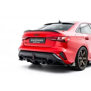 Maxton Design version 2 spoiler set suitable for side skirts, front, rear bumper and trunk of Audi RS3 Sedan 8Y after 2024, Gloss Black-image-6347203