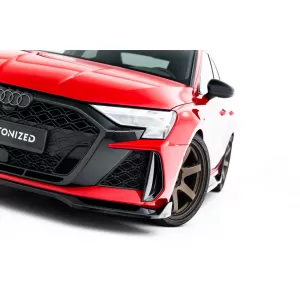 Maxton Design version 2 spoiler set suitable for side skirts, front, rear bumper and trunk of Audi RS3 Sedan 8Y after 2024, Gloss Black-image-6347207