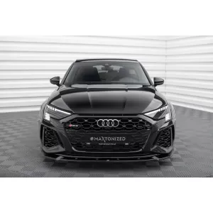 Maxton Design spoiler set suitable for side skirts, front, rear bumper and trunk of Audi RS3 Sportback 8Y 2020-2024, Gloss Black-image-6347222