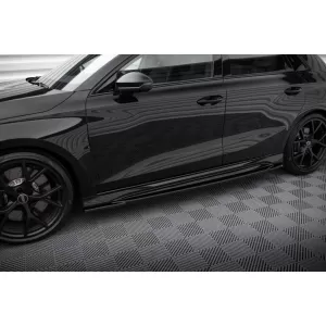 Maxton Design spoiler set suitable for side skirts, front, rear bumper and trunk of Audi RS3 Sportback 8Y 2020-2024, Gloss Black-image-6347224
