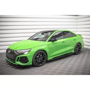 Maxton Design spoiler set suitable for side skirts, front, rear bumper and trunk of Audi RS3 Sedan 8Y 2020-2024, Gloss Black-image-6347243