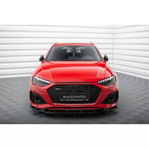 Maxton Design spoiler set suitable for side skirts, front, rear bumper and trunk of Audi RS4 B9 2019-2024, Gloss Black-image-6347270