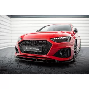 Maxton Design spoiler set suitable for side skirts, front, rear bumper and trunk of Audi RS4 B9 2019-2024, Gloss Black-image-6347271