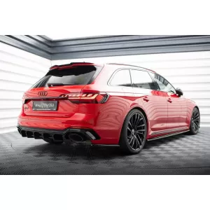 Maxton Design spoiler set suitable for side skirts, front, rear bumper and trunk of Audi RS4 B9 2019-2024, Gloss Black-image-6347272
