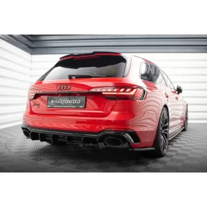 Maxton Design spoiler set suitable for side skirts, front, rear bumper and trunk of Audi RS4 B9 2019-2024, Gloss Black-image-6347273