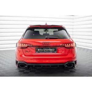 Maxton Design spoiler set suitable for side skirts, front, rear bumper and trunk of Audi RS4 B9 2019-2024, Gloss Black-image-6347274
