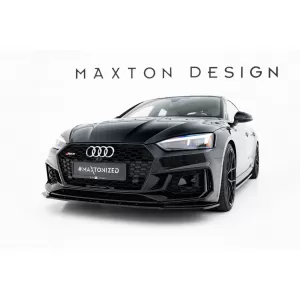 Maxton Design spoiler set suitable for side skirts, front, rear bumper and trunk of Audi RS5 Sportback F5 2017-2019, Gloss Black-image-6347295