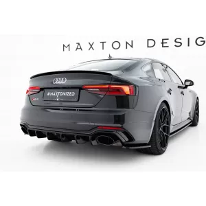 Maxton Design spoiler set suitable for side skirts, front, rear bumper and trunk of Audi RS5 Sportback F5 2017-2019, Gloss Black-image-6347297