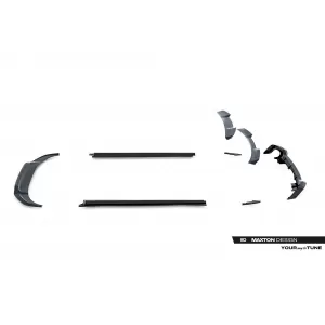 Maxton Design spoiler set suitable for side skirts, front, rear bumper and trunk of Audi RSQ8 2019-2023, Gloss Black-image-6347351