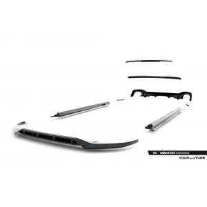 Maxton Design spoiler set suitable for side skirts, front, rear bumper and trunk of Audi RSQ8 2019-2023, Gloss Black-image-6347352