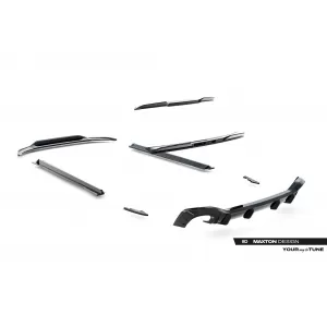 Maxton Design spoiler set suitable for side skirts, front, rear bumper and trunk of Audi RSQ8 2019-2023, Gloss Black-image-6347353