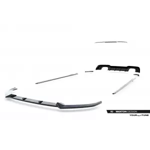 Maxton Design spoiler set suitable for side skirts, front, rear bumper and trunk of Audi S3 Sportback 8V 2016-2020, Gloss Black-image-6347378