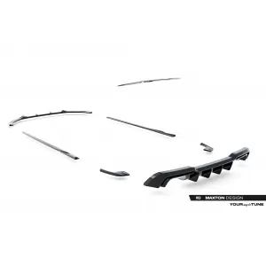 Maxton Design spoiler set suitable for side skirts, front, rear bumper and trunk of Audi S3 Sportback 8V 2016-2020, Gloss Black-image-6347379