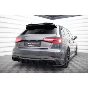Maxton Design spoiler set suitable for side skirts, front, rear bumper and trunk of Audi S3 Sportback 8V 2016-2020, Gloss Black-image-6347384