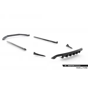 Maxton Design spoiler set suitable for side skirts, front and rear bumper of Audi S4 Sedan B8 2008-2011, Gloss Black-image-6347397