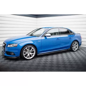 Maxton Design spoiler set suitable for side skirts, front and rear bumper of Audi S4 Sedan B8 2008-2011, Gloss Black-image-6347400