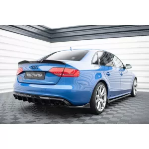 Maxton Design spoiler set suitable for side skirts, front and rear bumper of Audi S4 Sedan B8 2008-2011, Gloss Black-image-6347402