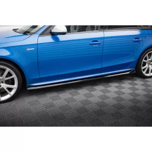 Maxton Design spoiler set suitable for side skirts, front and rear bumper of Audi S4 Sedan B8 2008-2011, Gloss Black-image-6347404