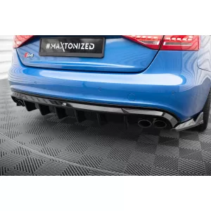 Maxton Design spoiler set suitable for side skirts, front and rear bumper of Audi S4 Sedan B8 2008-2011, Gloss Black-image-6347406
