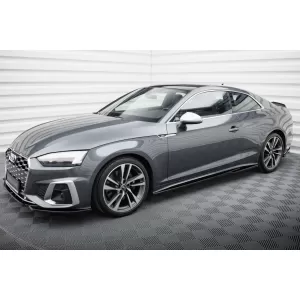 Maxton Design spoiler set suitable for side skirts, front, rear bumper and trunk of Audi A5 S-Line Coupe F5 2019-2024, Gloss Black-image-6347469