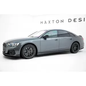 Maxton Design spoiler set suitable for side skirts, front, rear bumper and trunk of Audi S8 D5 2021-2026, Gloss Black-image-6347494