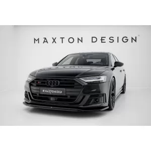 Maxton Design spoiler set suitable for side skirts, front, rear bumper and trunk of Audi S8 D5 2019-2021, Gloss Black-image-6347509