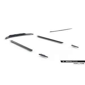 Maxton Design version 1 spoiler set suitable for side skirts, front, rear bumper and trunk of Audi SQ7 2019-2023, Gloss Black-image-6347584