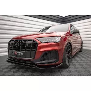 Maxton Design version 1 spoiler set suitable for side skirts, front, rear bumper and trunk of Audi SQ7 2019-2023, Gloss Black-image-6347585