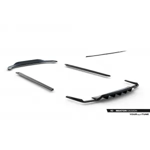 Maxton Design version 1 spoiler set suitable for side skirts, front, rear bumper and trunk of Audi SQ7 2016-2019, Gloss Black-image-6347617