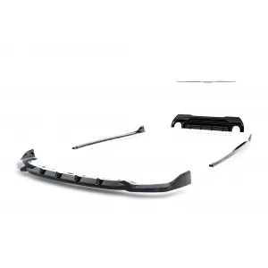 Maxton Design version 1 spoiler set suitable for side skirts, front, rear bumper and trunk of BMW M135i F40 2019-2024, Gloss Black-image-6347760