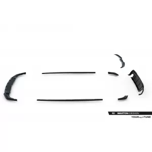 Maxton Design version 2 spoiler set suitable for side skirts, front, rear bumper and trunk of BMW M135i F40 2019-2024, Gloss Black-image-6347774