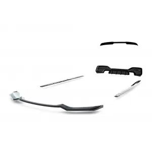 Maxton Design version 1 spoiler set suitable for side skirts, front, rear bumper and trunk of BMW M140i F20 2015-2019, Gloss Black-image-6347863