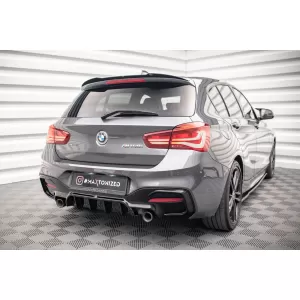 Maxton Design version 1 spoiler set suitable for side skirts, front, rear bumper and trunk of BMW M140i F20 2015-2019, Gloss Black-image-6347869