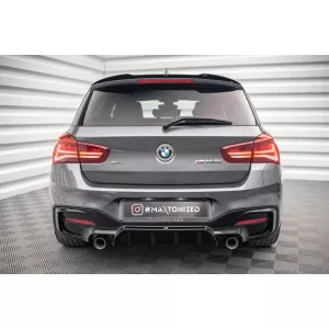 Maxton Design version 1 spoiler set suitable for side skirts, front, rear bumper and trunk of BMW M140i F20 2015-2019, Gloss Black-image-6347870