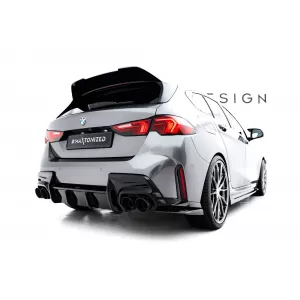 Maxton Design version 1 spoiler set suitable for side skirts, front, rear bumper and trunk of BMW 1 M-Pack F70 after 2024, Gloss Black-image-6347919