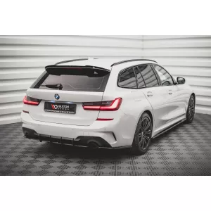 Maxton Design spoiler set suitable for side skirts, front, rear bumper and trunk of BMW 3 M-Pack Touring G21 2018-2022, Gloss Black-image-6348058