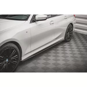 Maxton Design spoiler set suitable for side skirts, front, rear bumper and trunk of BMW 3 M-Pack Touring G21 2018-2022, Gloss Black-image-6348061