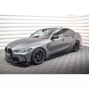 Maxton Design spoiler set suitable for side skirts, front, rear bumper and trunk of BMW M3 Sedan G80 after 2021, Gloss Black-image-6348104