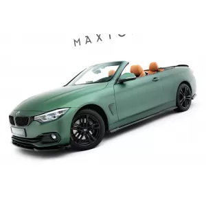 Maxton Design spoiler set suitable for side skirts, front, rear bumper and trunk of BMW 4 Cabrio F33 2014-2020, Gloss Black-image-6348123
