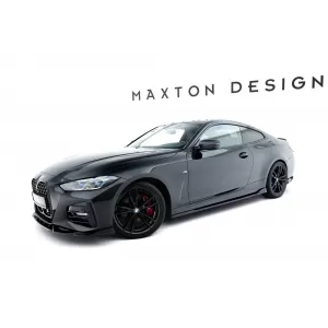 Maxton Design spoiler set suitable for side skirts, front, rear bumper and trunk of BMW 4 M-Pack Coupe G22 after 2020, Gloss Black-image-6348175
