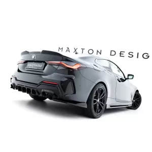 Maxton Design spoiler set suitable for side skirts, front, rear bumper and trunk of BMW 4 M-Pack Coupe G22 after 2020, Gloss Black-image-6348180