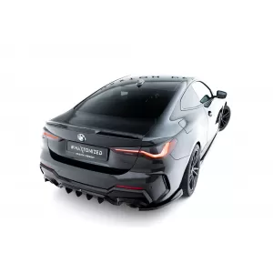 Maxton Design spoiler set suitable for side skirts, front, rear bumper and trunk of BMW 4 M-Pack Coupe G22 after 2020, Gloss Black-image-6348181