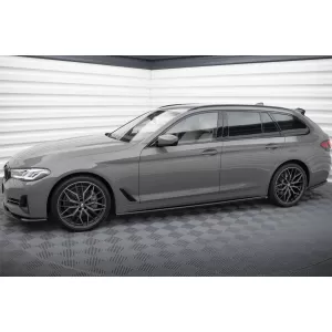Maxton Design spoiler set suitable for side skirts, front, rear bumper and trunk of BMW 5 Touring G31 2020-2023, Gloss Black-image-6348324