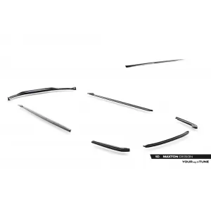 Maxton Design spoiler set suitable for side skirts, front, rear bumper and trunk of BMW 5 Touring M-pack G31 2017-2020, Gloss Black-image-6348341