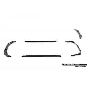 Maxton Design version 1 spoiler set suitable for side skirts, front, rear bumper and trunk of BMW 5 M-Pack Sedan G60 after 2023, Gloss Black-image-6348356